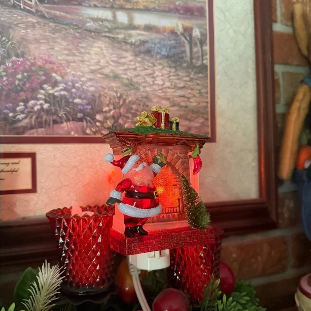 Illuminated Santa Red and Green Christmas Decor Accents Night Light